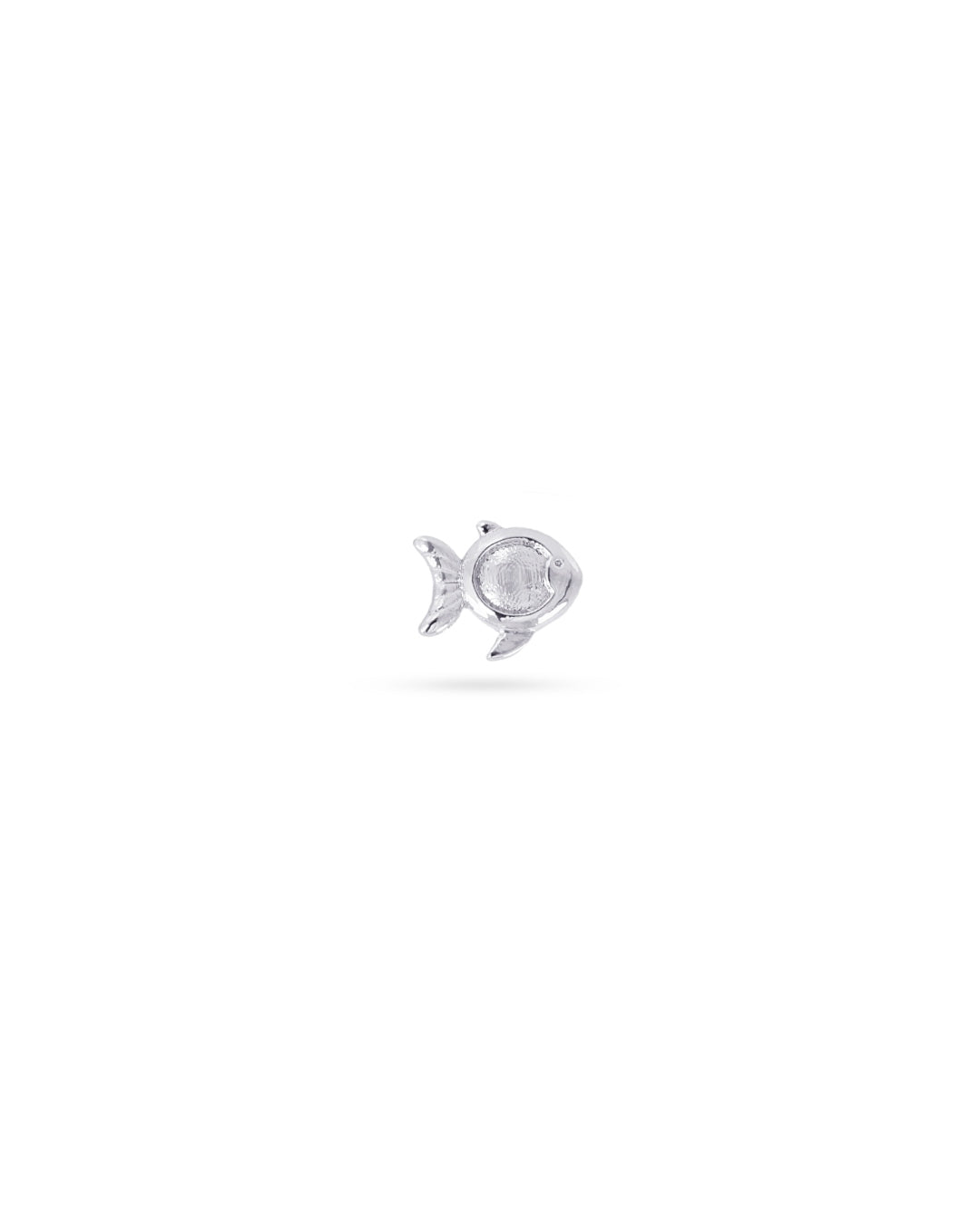Steel Fish Flat Back Single Stud Earring | Anartxy