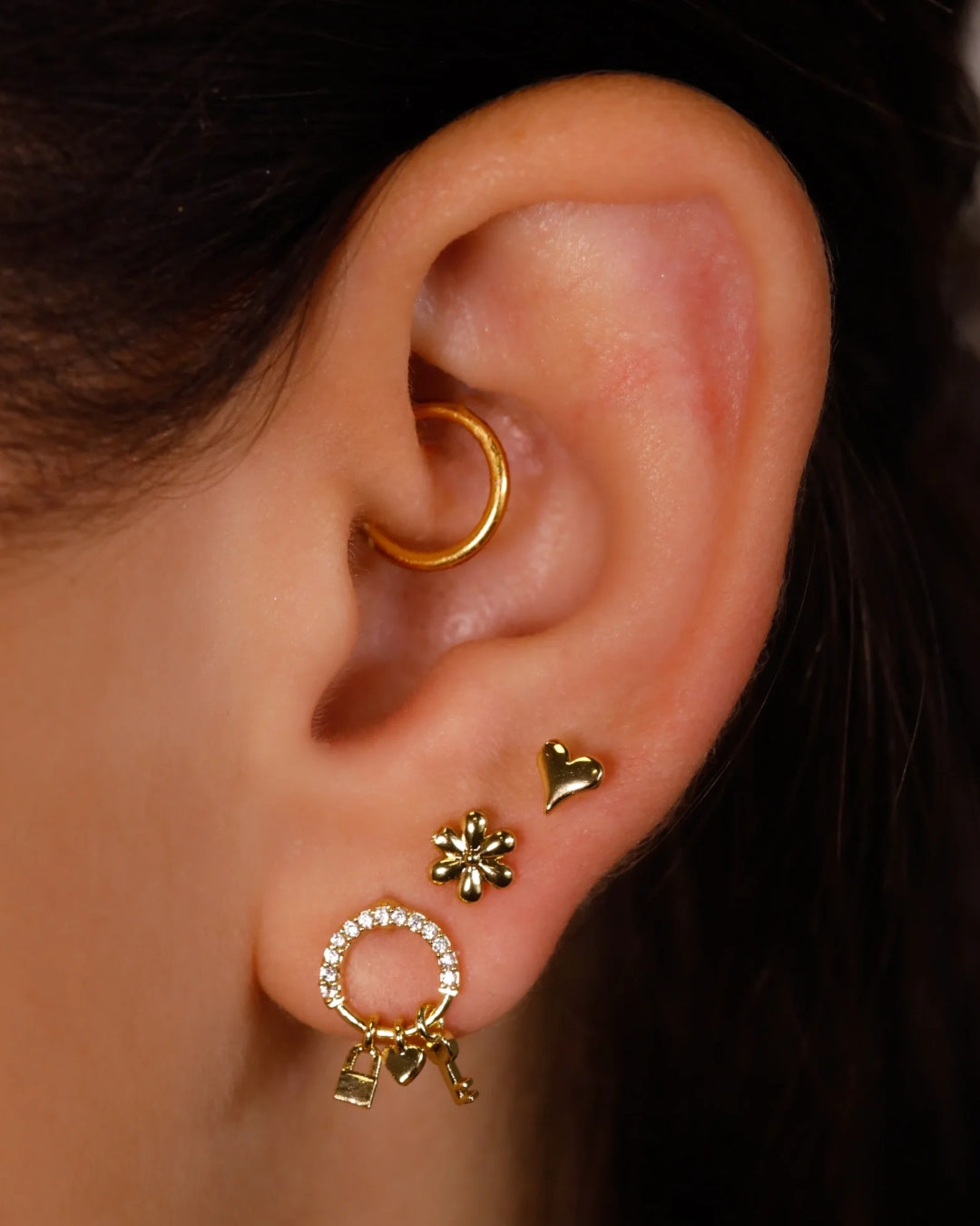 Steel Flower Ball Back Single Stud Earring | Anartxy