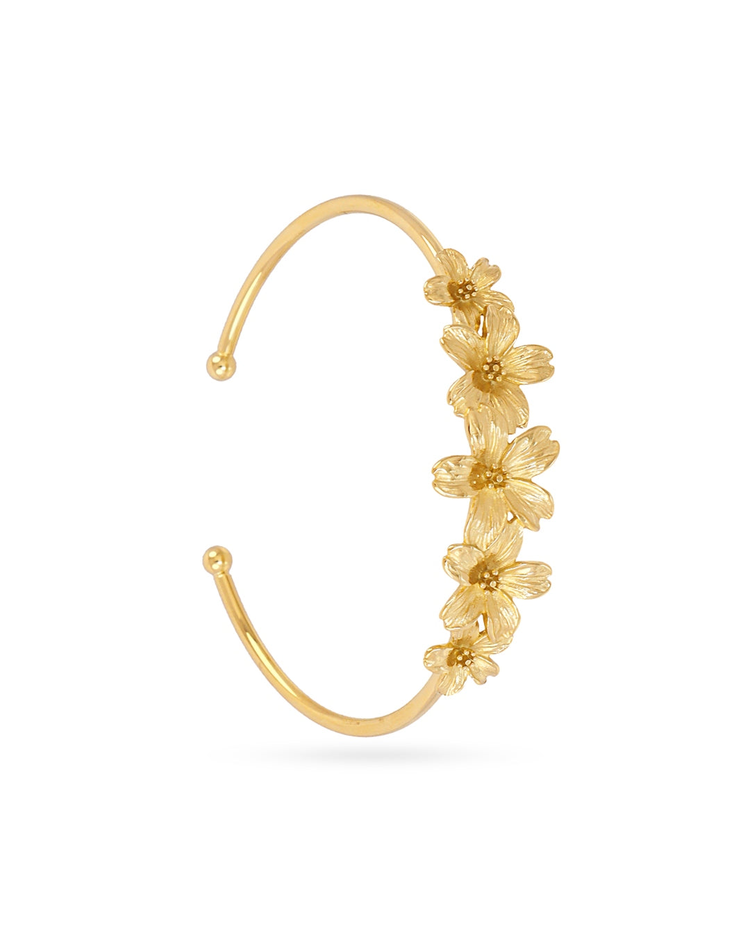Steel Flower Bouquet Bangle Bracelet | Anartxy