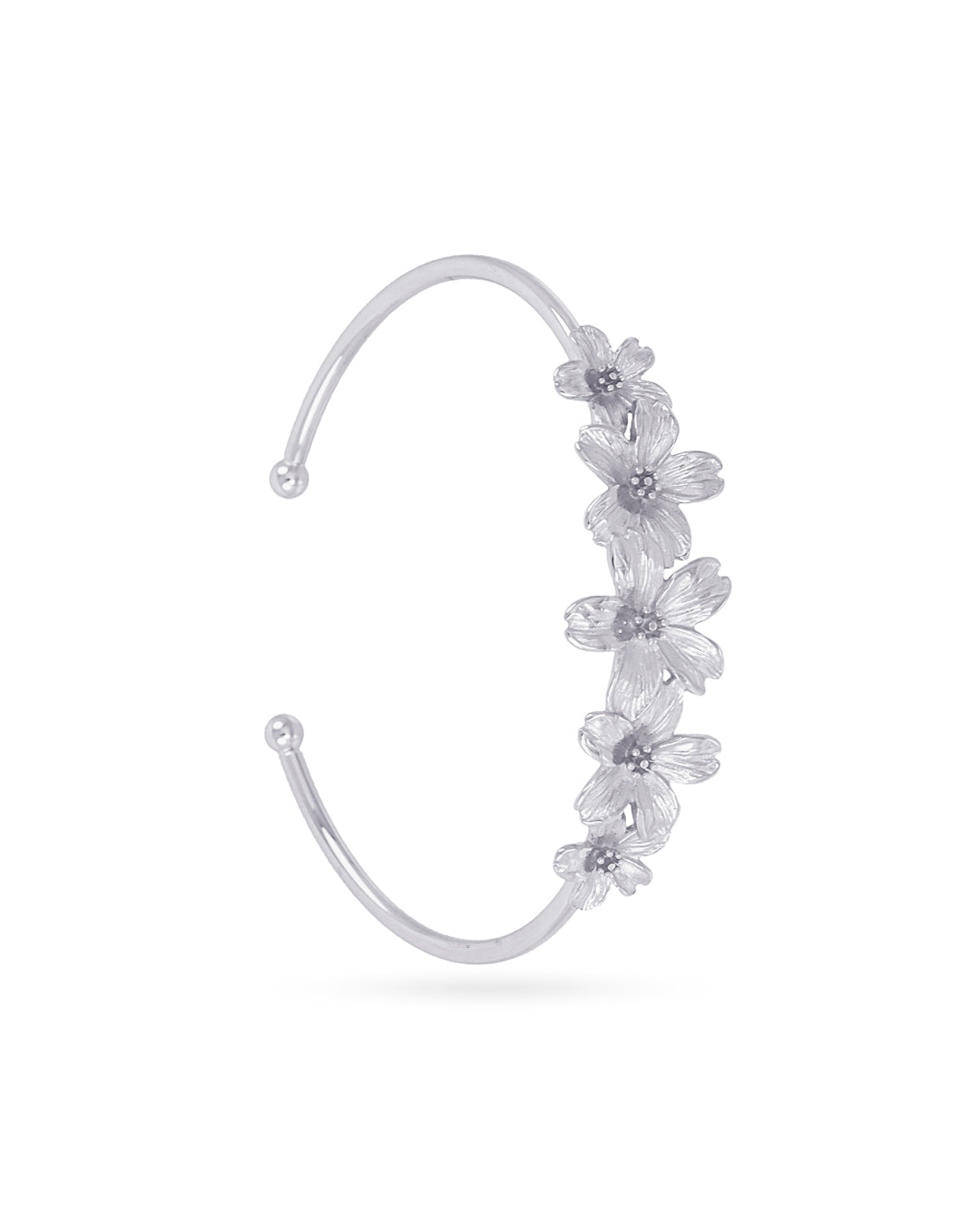 Steel Flower Bouquet Bangle Bracelet | Anartxy
