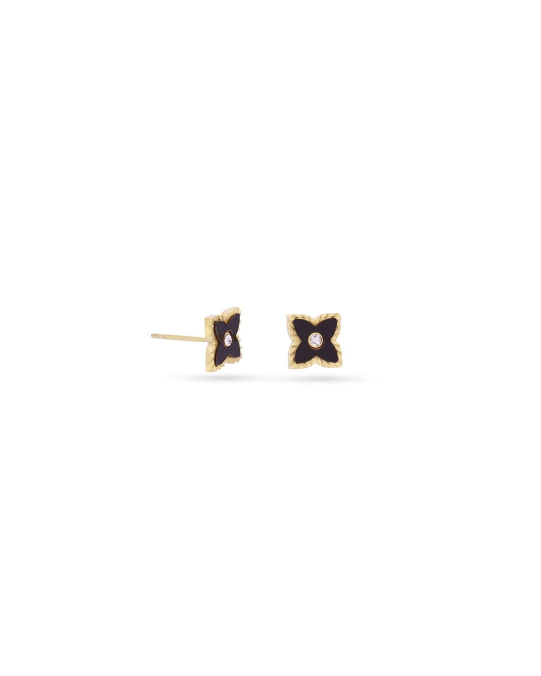 Steel Flower Detail Stud Earrings | Anartxy