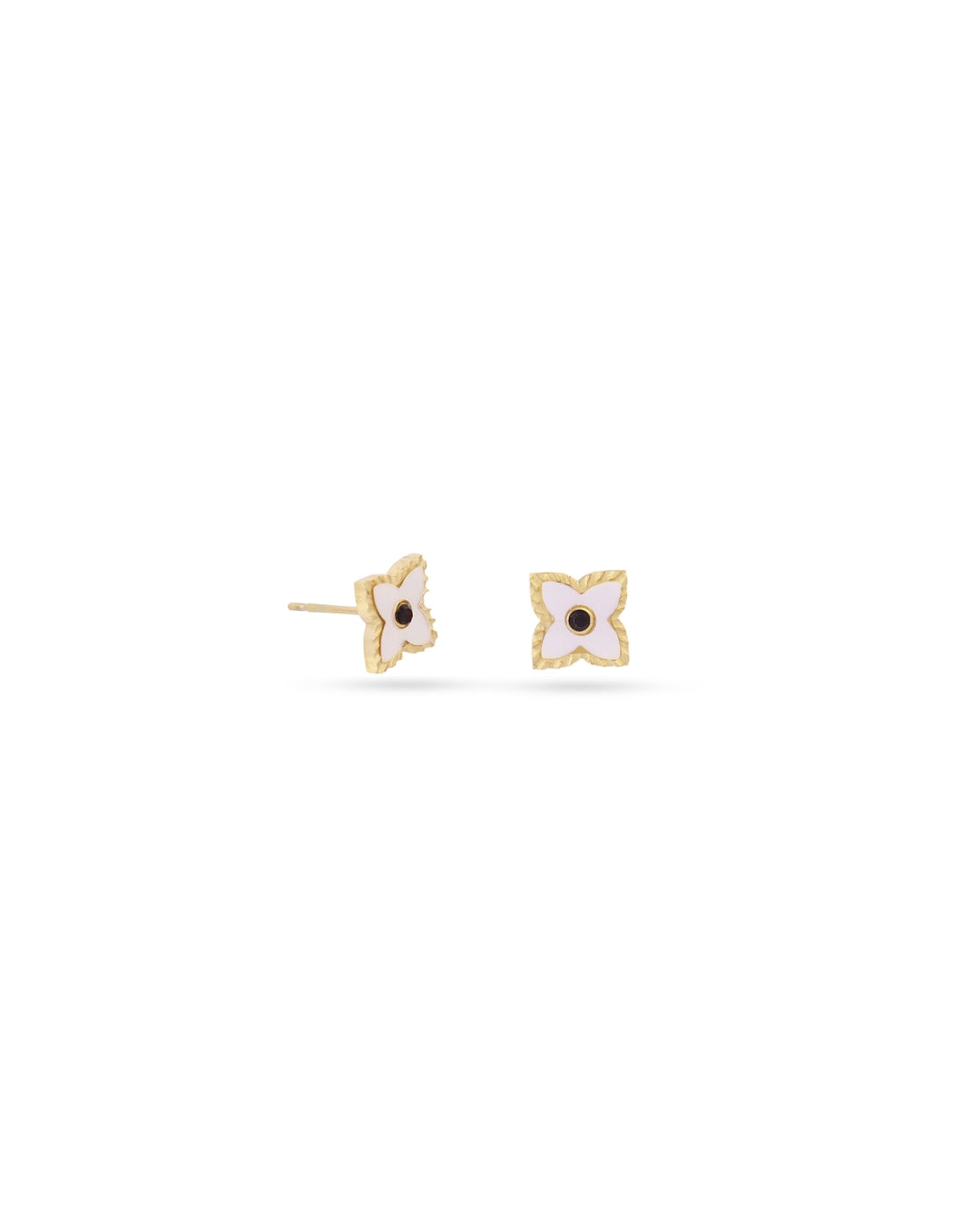 Steel Flower Detail Stud Earrings | Anartxy