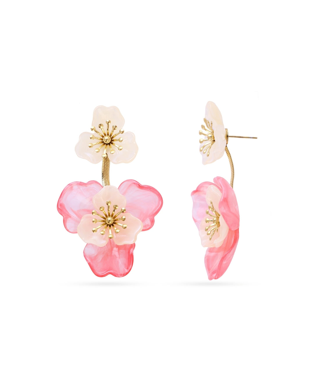 Steel Flower Drop Earrings | Bloom | Anartxy