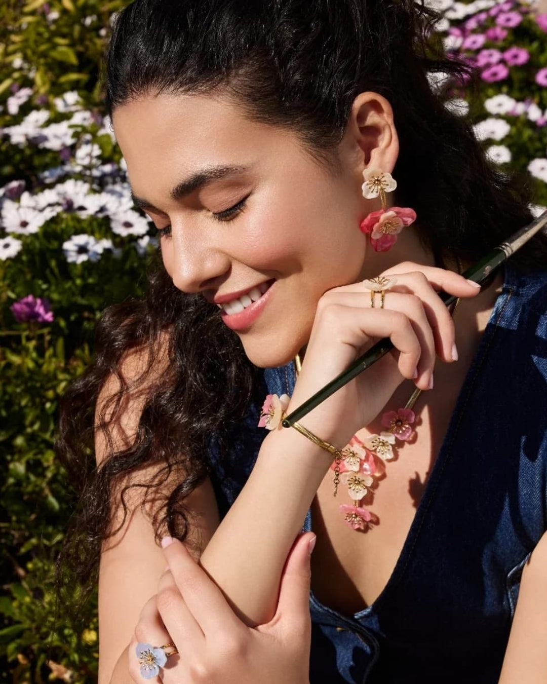 Steel Flower Drop Earrings | Bloom | Anartxy