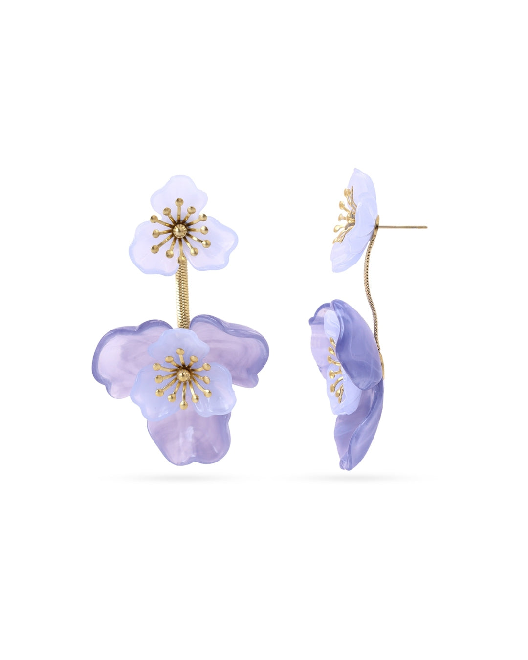 Steel Flower Drop Earrings | Bloom | Anartxy