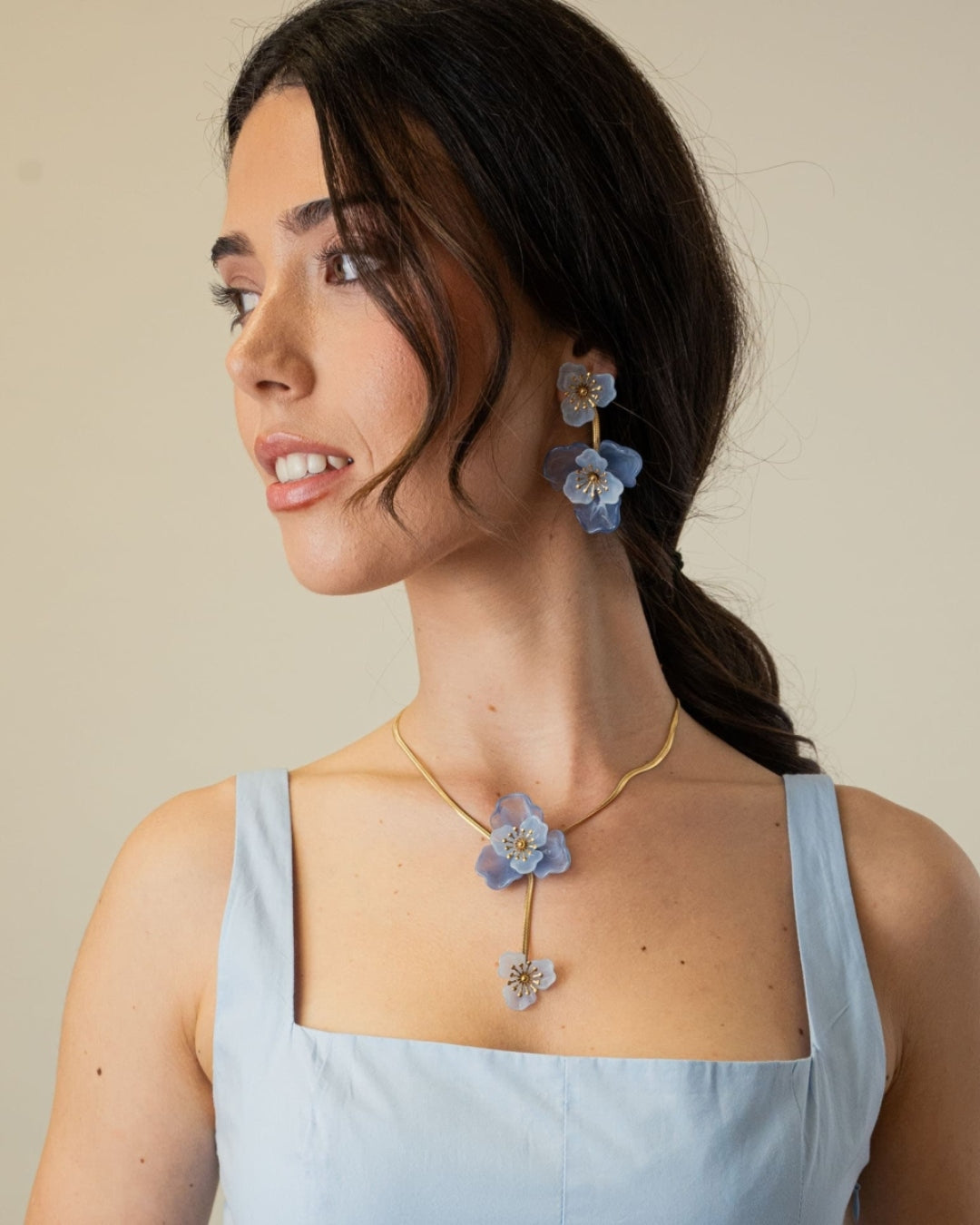 Steel Flower Drop Earrings | Bloom | Anartxy