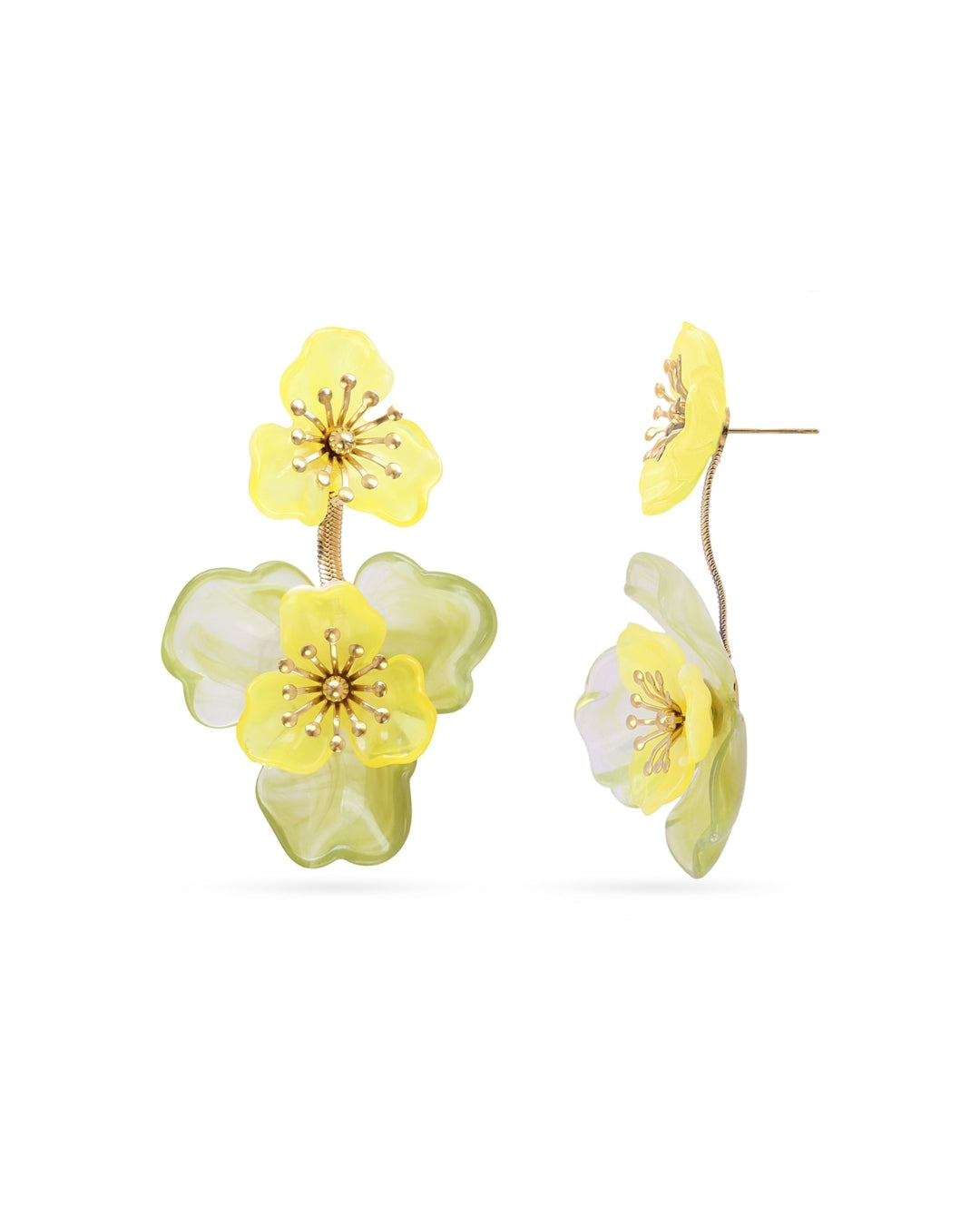 Steel Flower Drop Earrings | Bloom | Anartxy