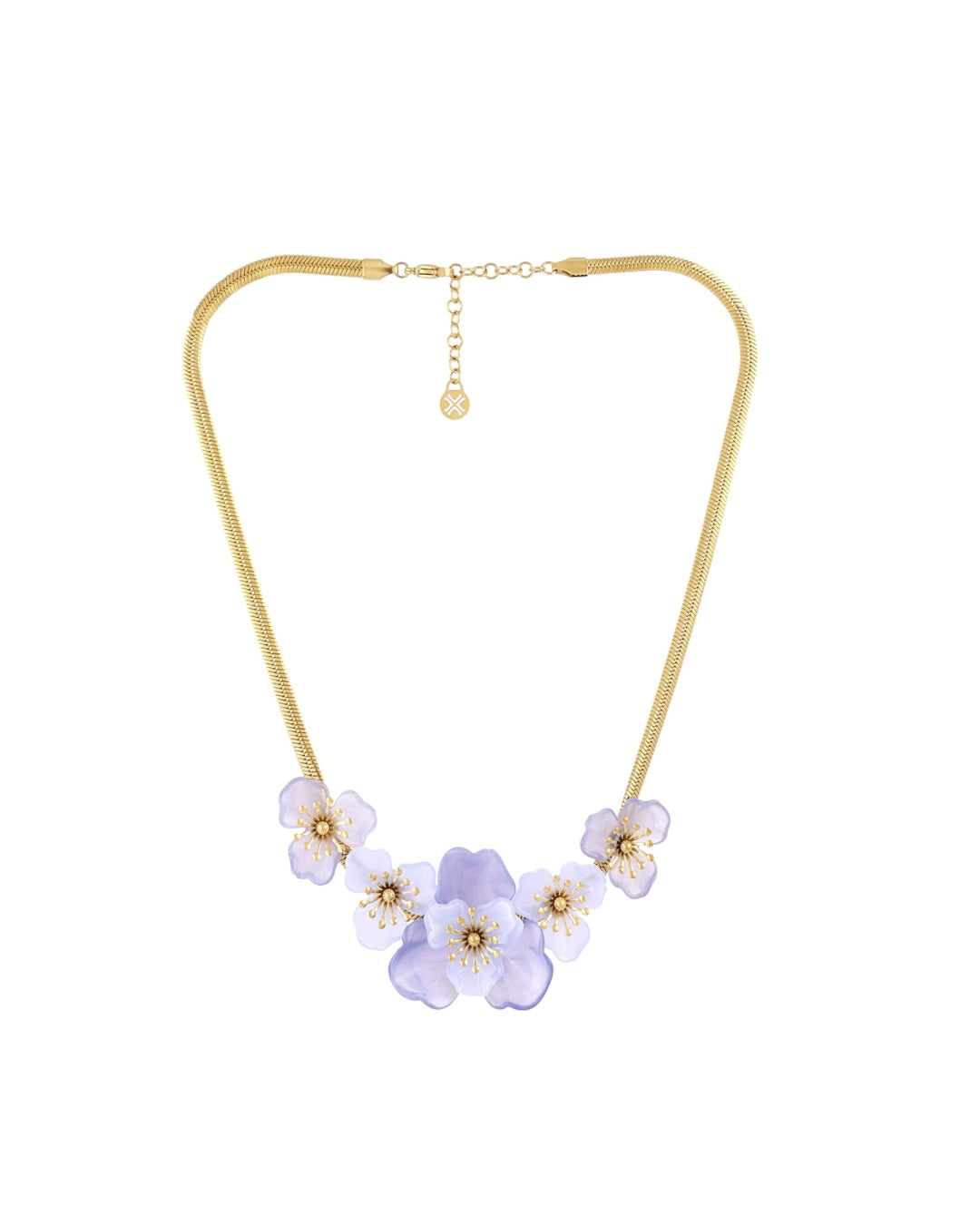 Steel Flower Herringbone Necklace | Bloom | Anartxy