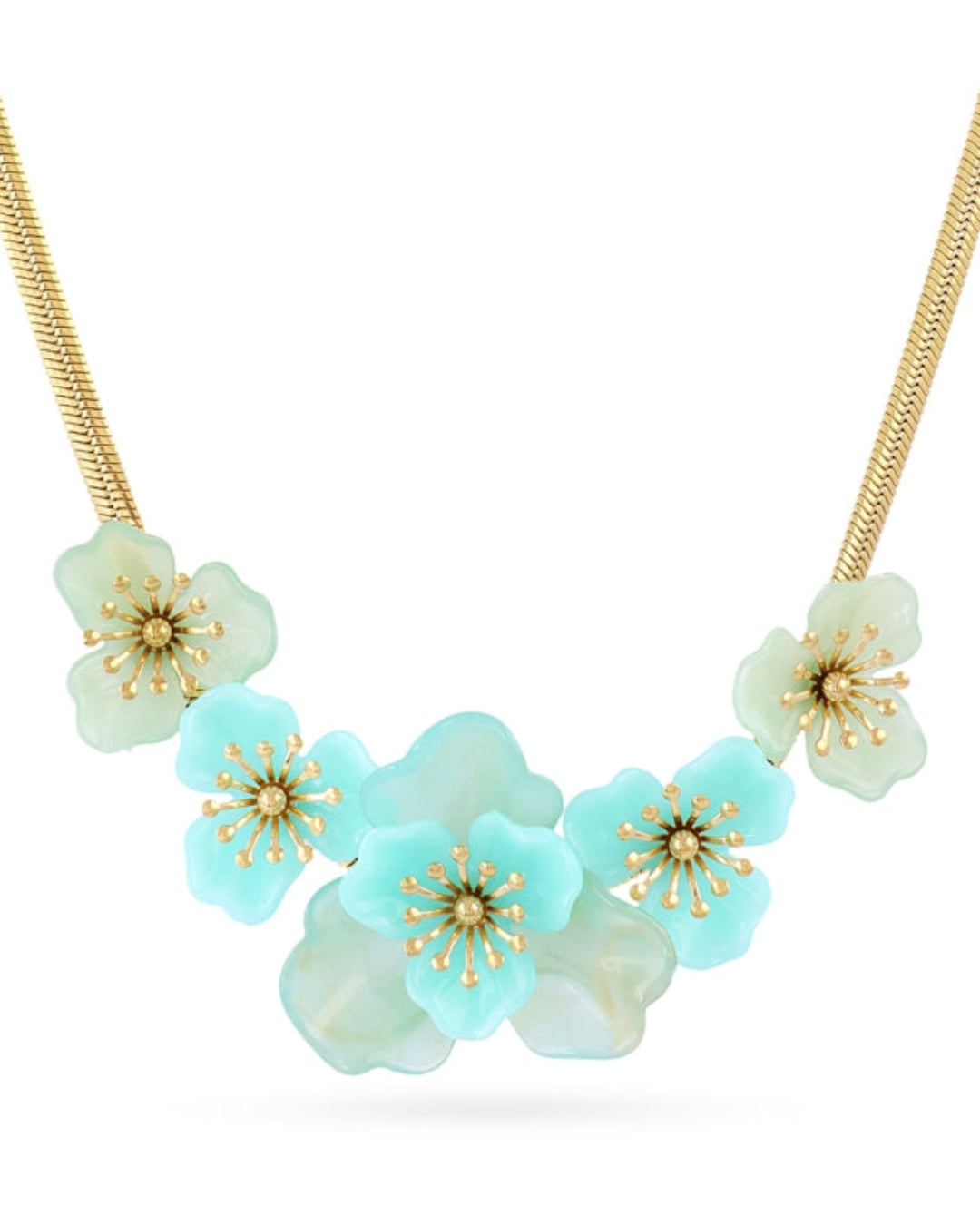 Steel Flower Herringbone Necklace | Bloom | Anartxy