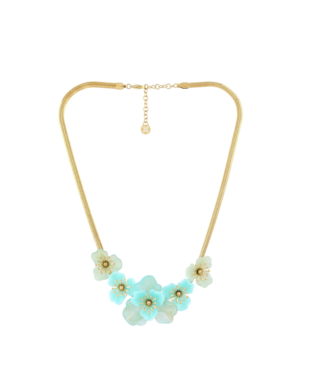 Steel Flower Herringbone Necklace | Bloom | Anartxy