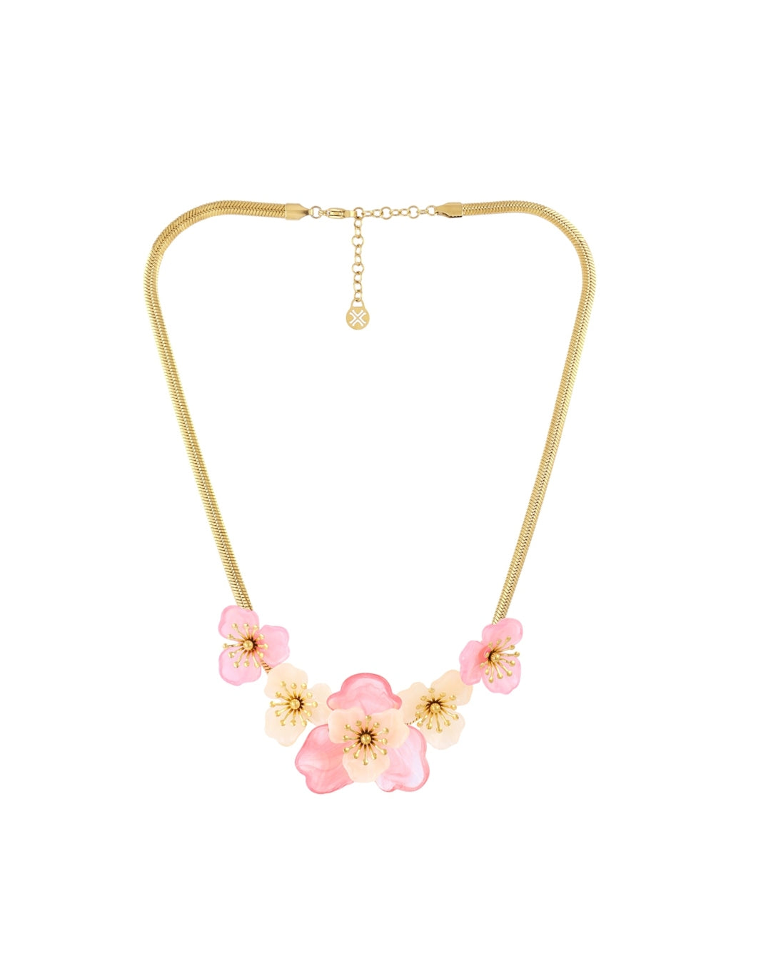 Steel Flower Herringbone Necklace | Bloom | Anartxy