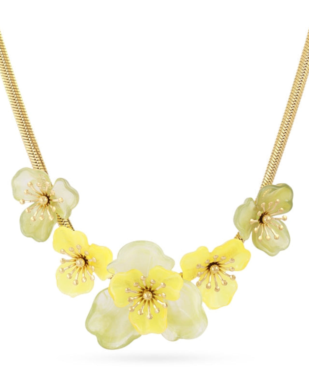 Steel Flower Herringbone Necklace | Bloom | Anartxy