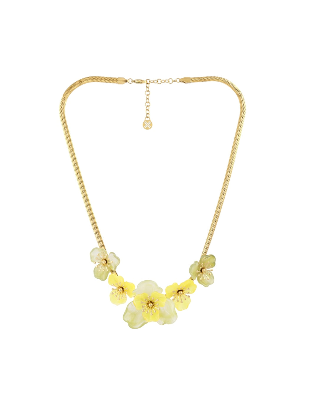 Steel Flower Herringbone Necklace | Bloom | Anartxy