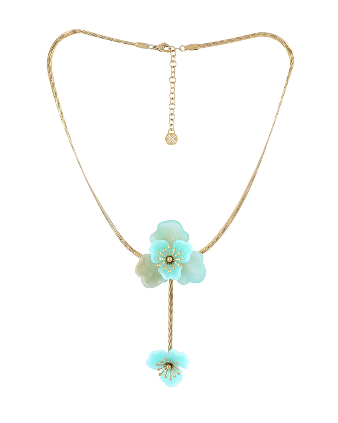 Steel Flower Lariat Necklace | Bloom | Anartxy