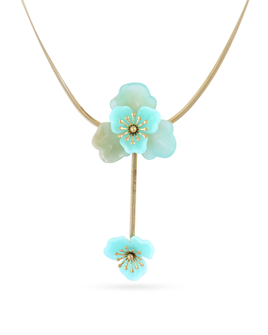 Steel Flower Lariat Necklace | Bloom | Anartxy