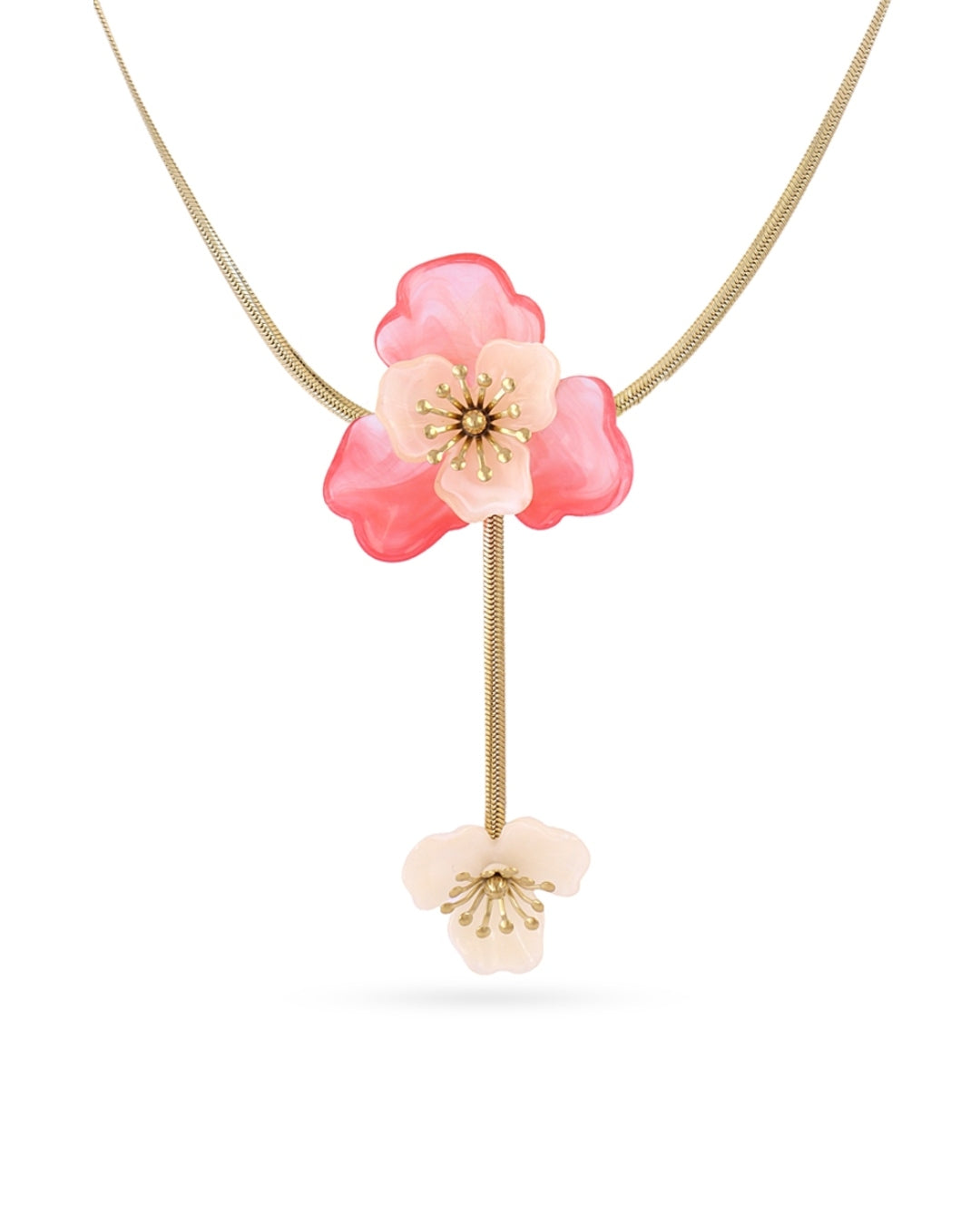 Steel Flower Lariat Necklace | Bloom | Anartxy