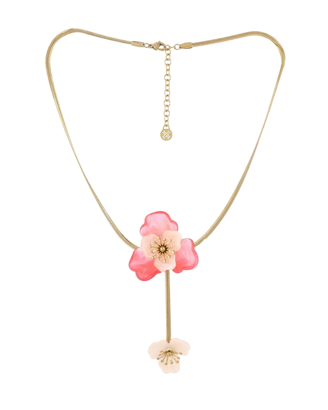 Steel Flower Lariat Necklace | Bloom | Anartxy
