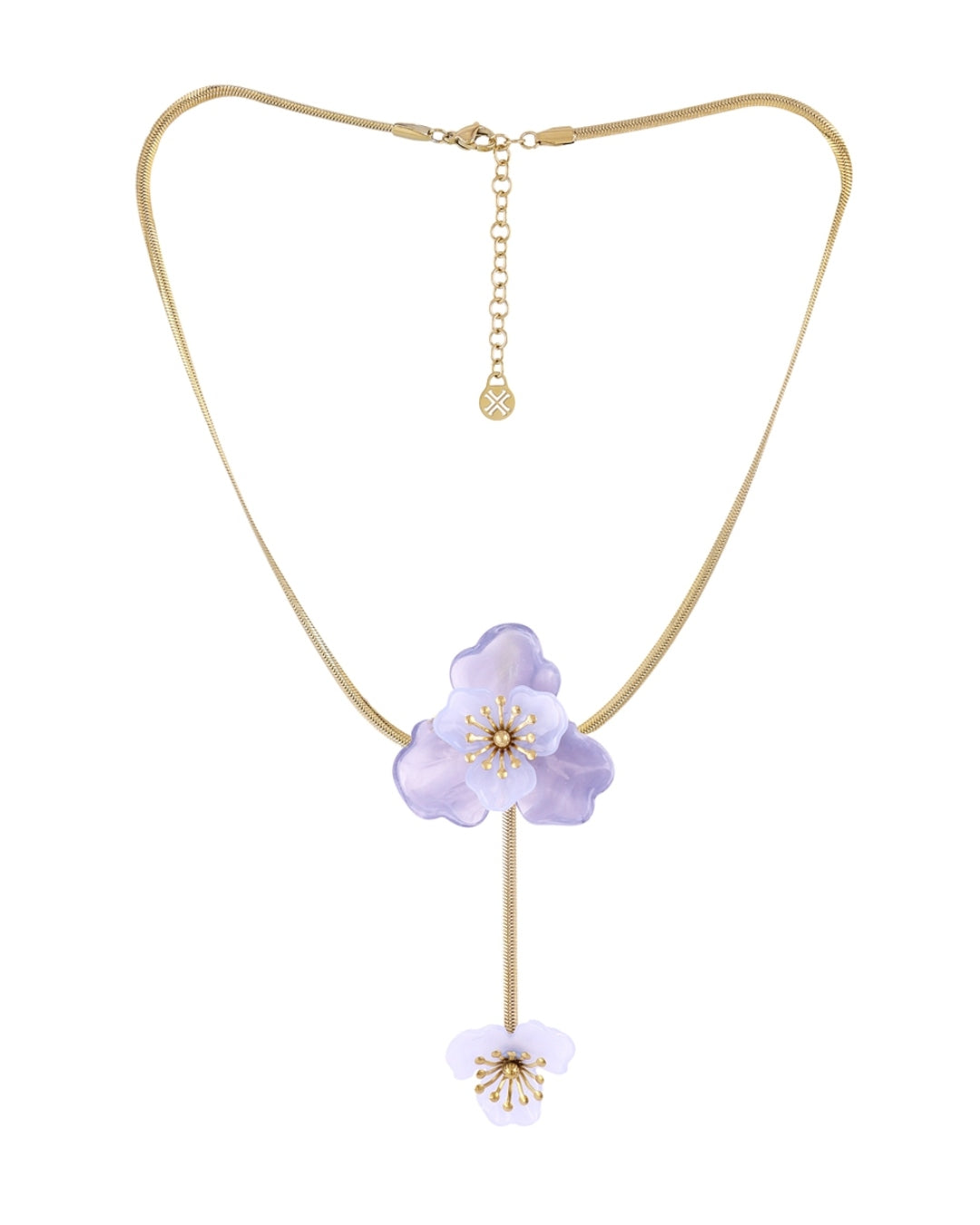 Steel Flower Lariat Necklace | Bloom | Anartxy