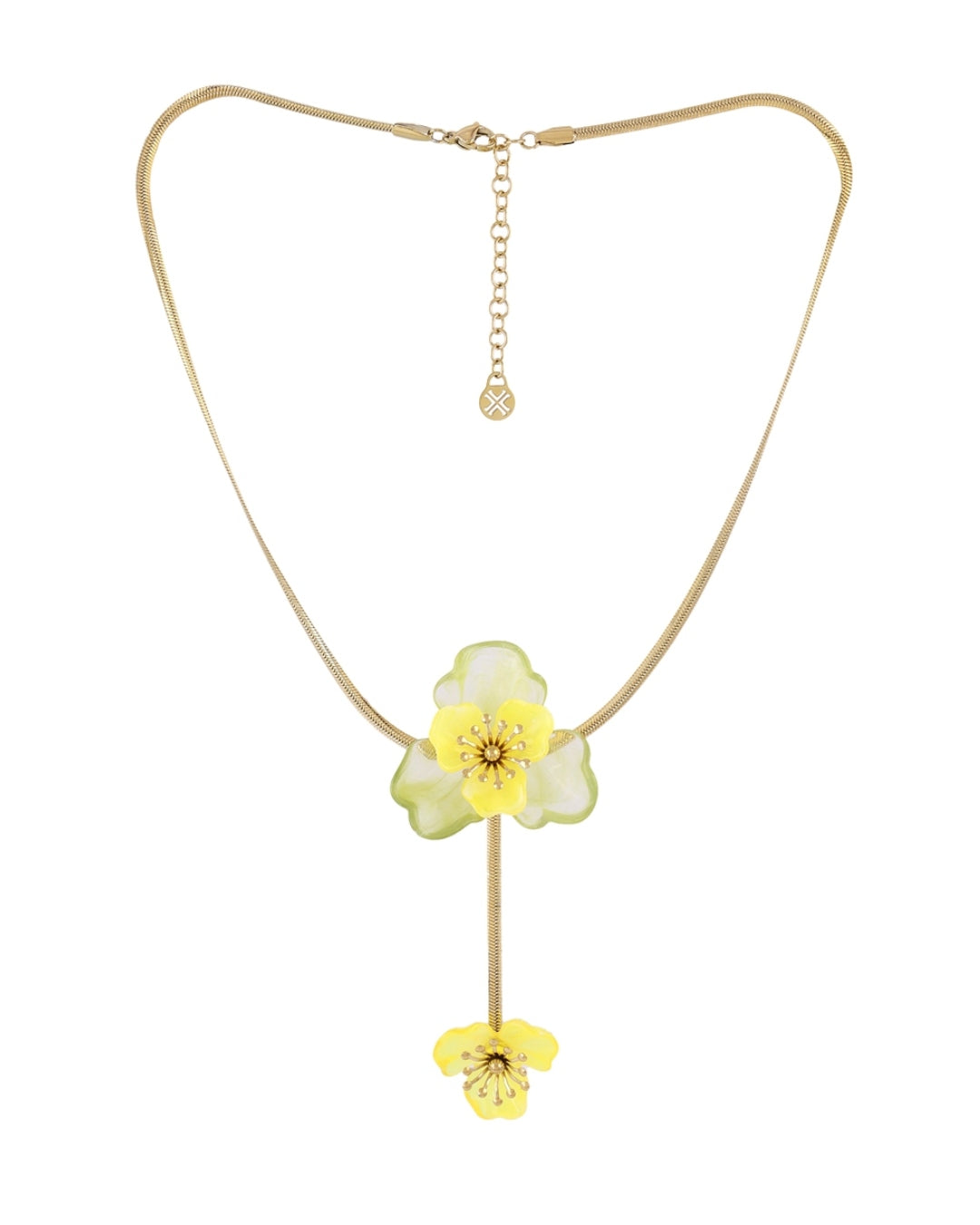 Steel Flower Lariat Necklace | Bloom | Anartxy