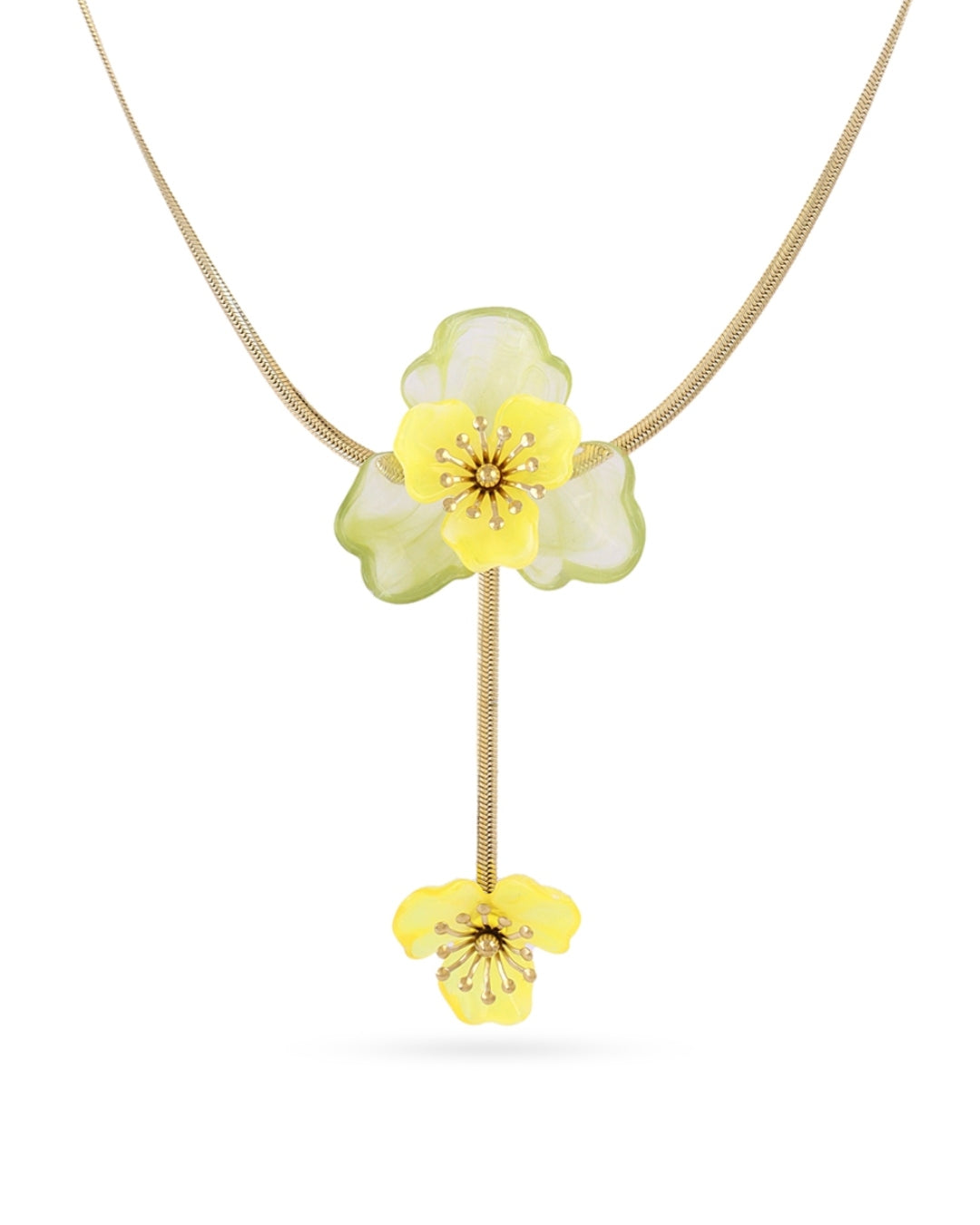 Steel Flower Lariat Necklace | Bloom | Anartxy