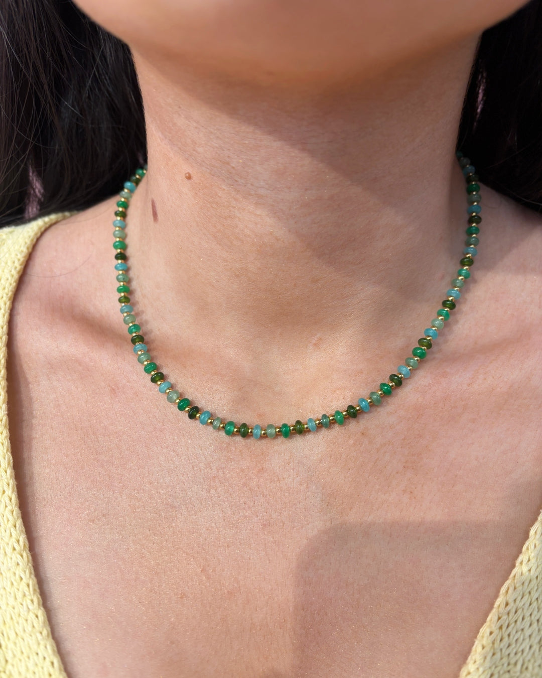 Steel Glass Bead Necklace | Anartxy