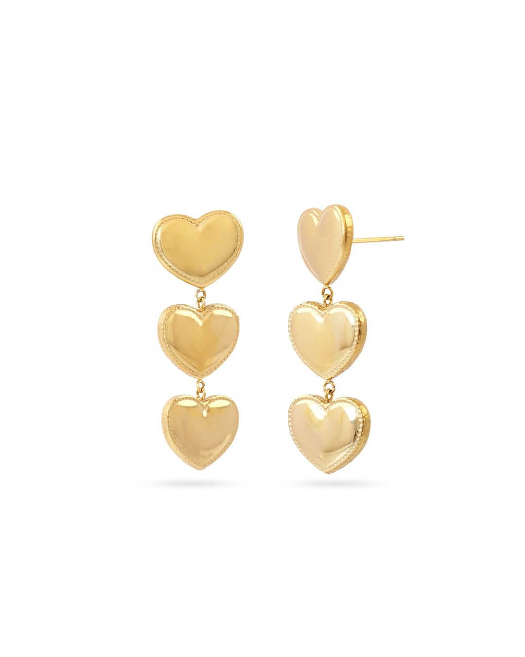 Steel Heart Drop Earrings | Anartxy