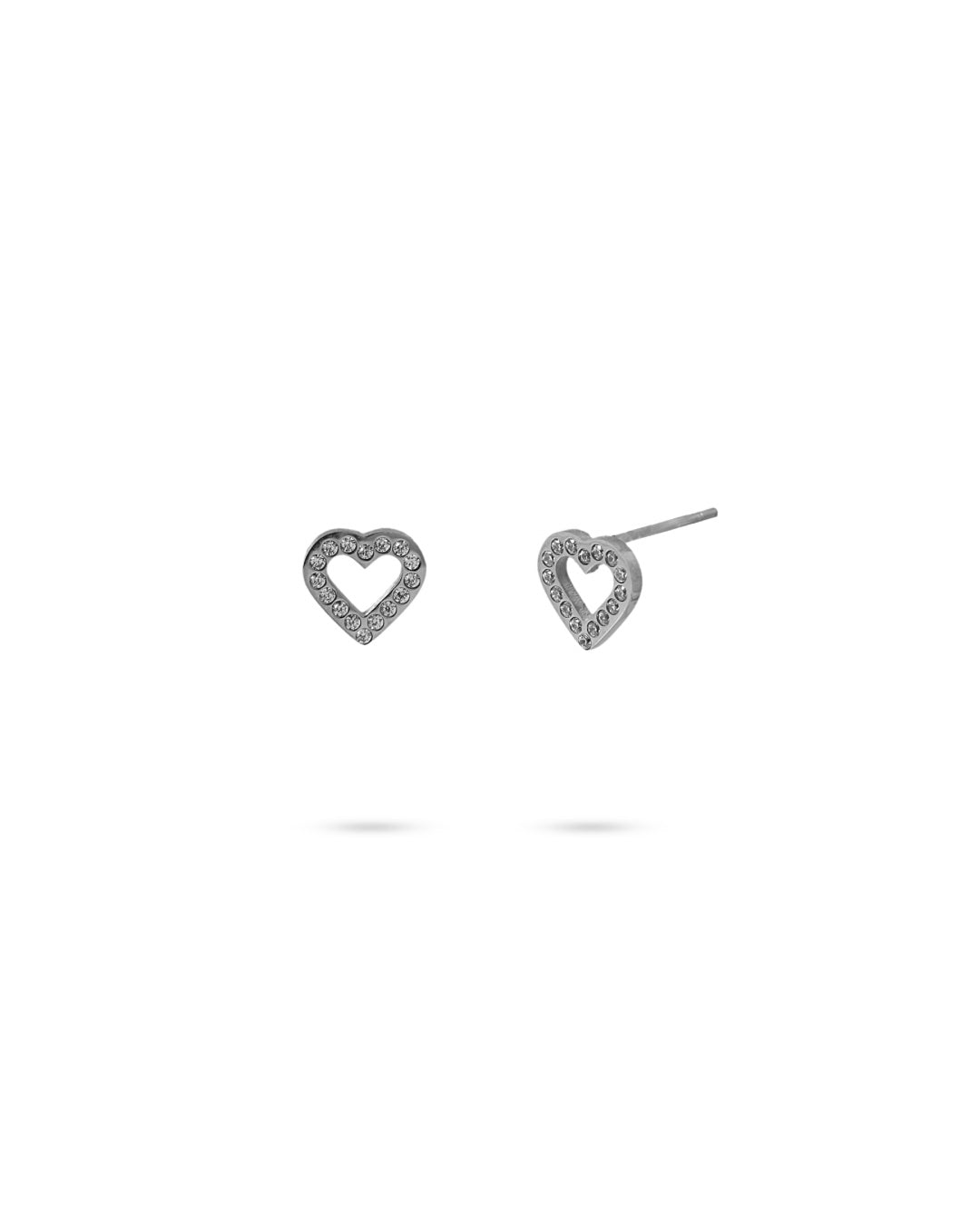 Steel Heart Stud Earrings | Anartxy