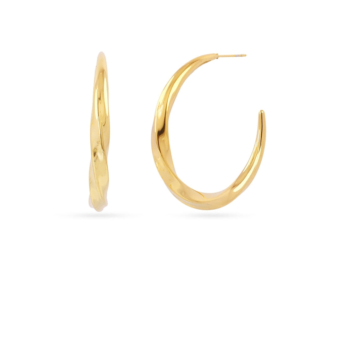 Steel Large Twist Hoop Earrings | Anartxy