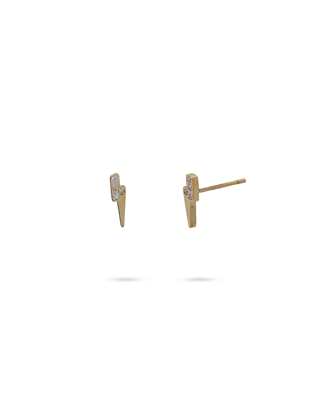 Steel Lightning Bolt Stud Earrings | Anartxy