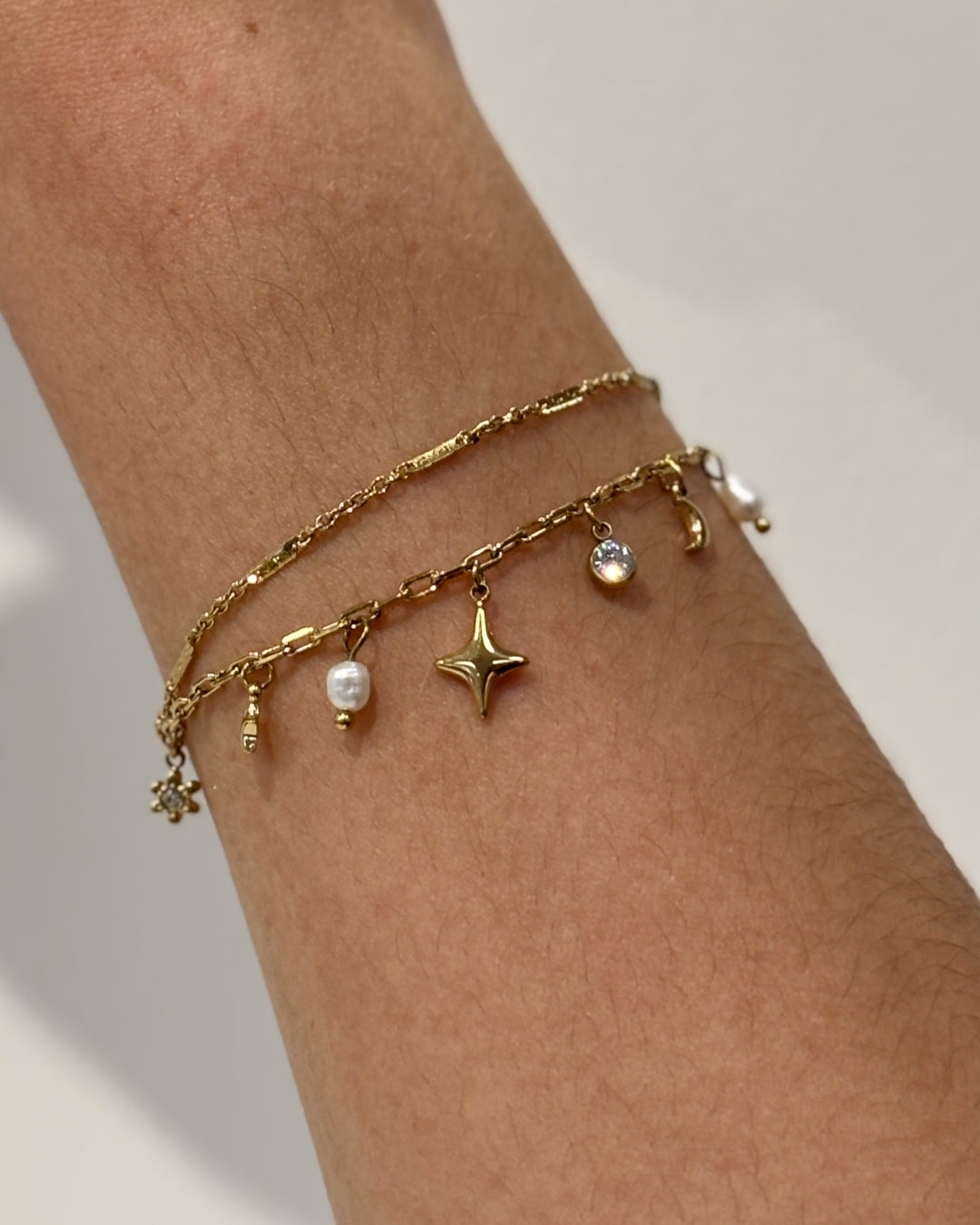 Steel Multi Charm Double Layer Bracelet | Anartxy