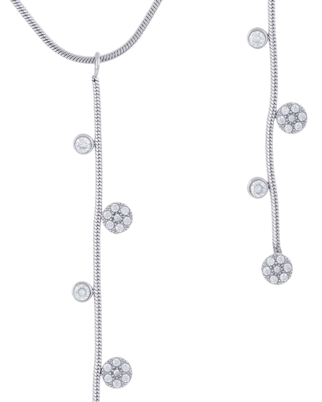 Steel Multi Circle Charm Lariat Necklace | Anartxy
