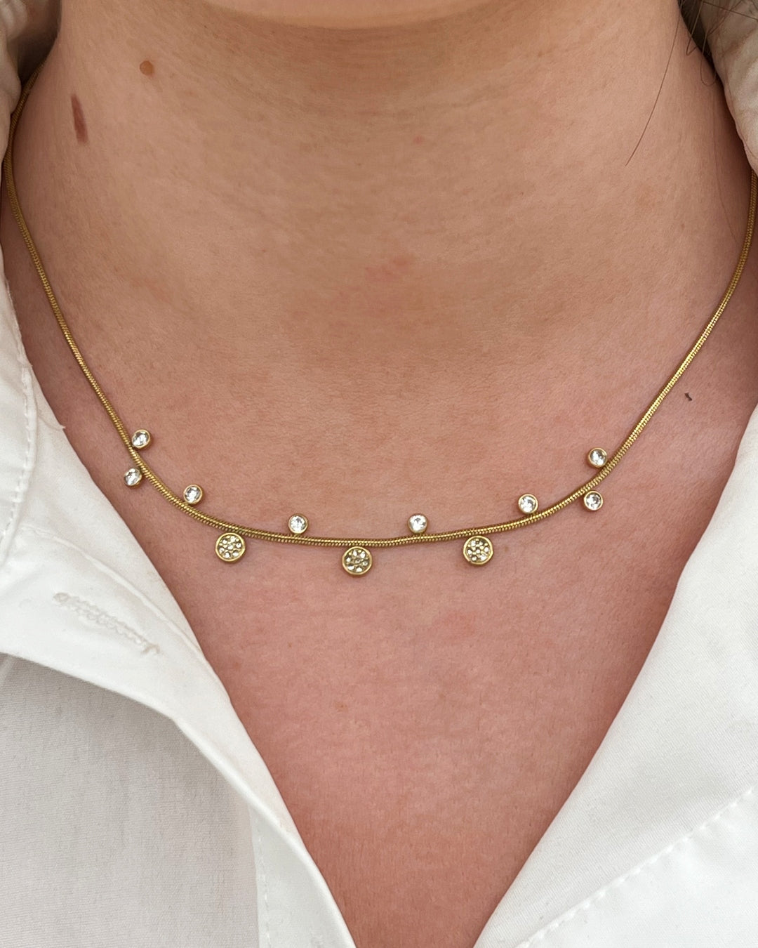 Steel Multi Circle Charm Necklace | Anartxy