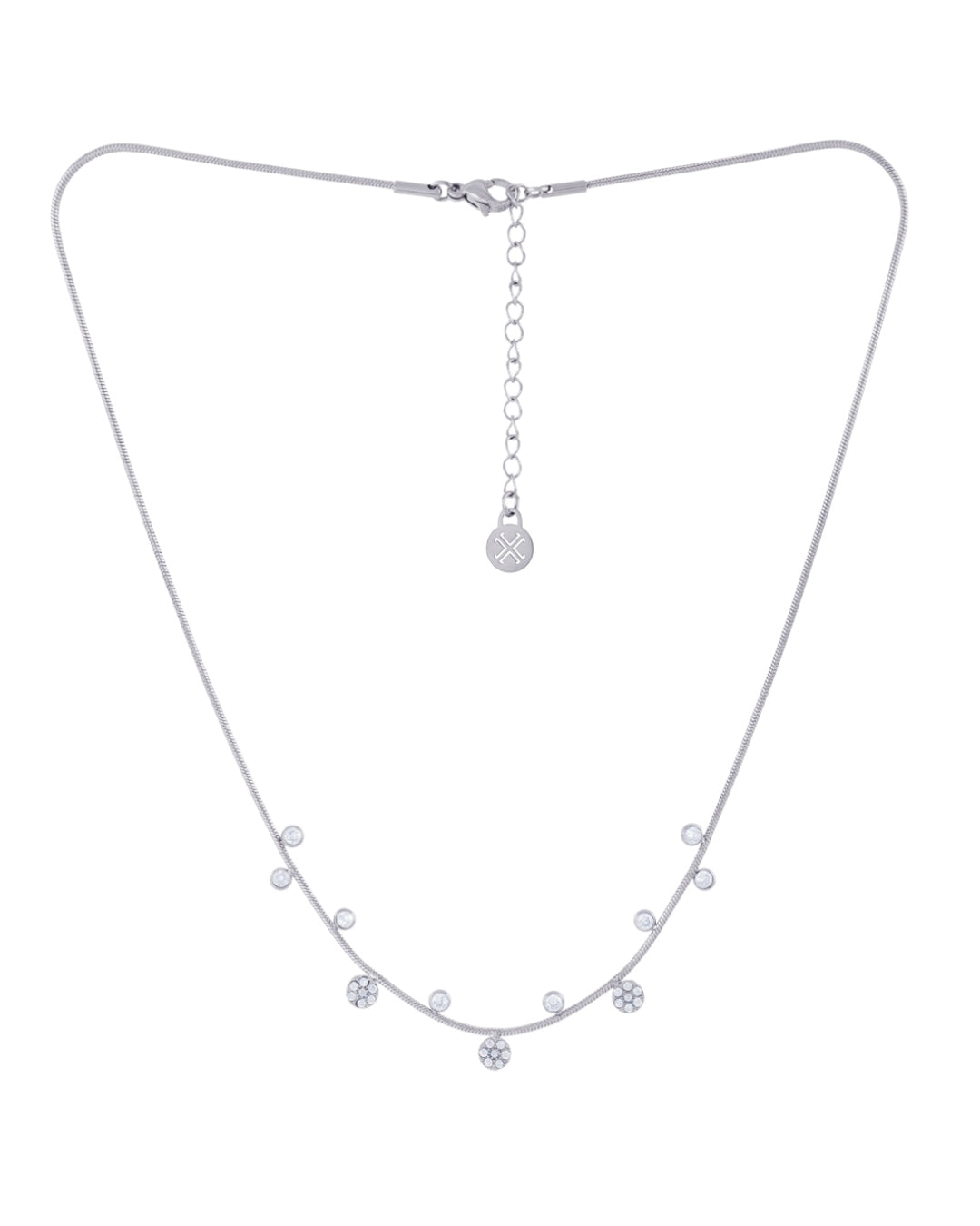 Steel Multi Circle Charm Necklace | Anartxy