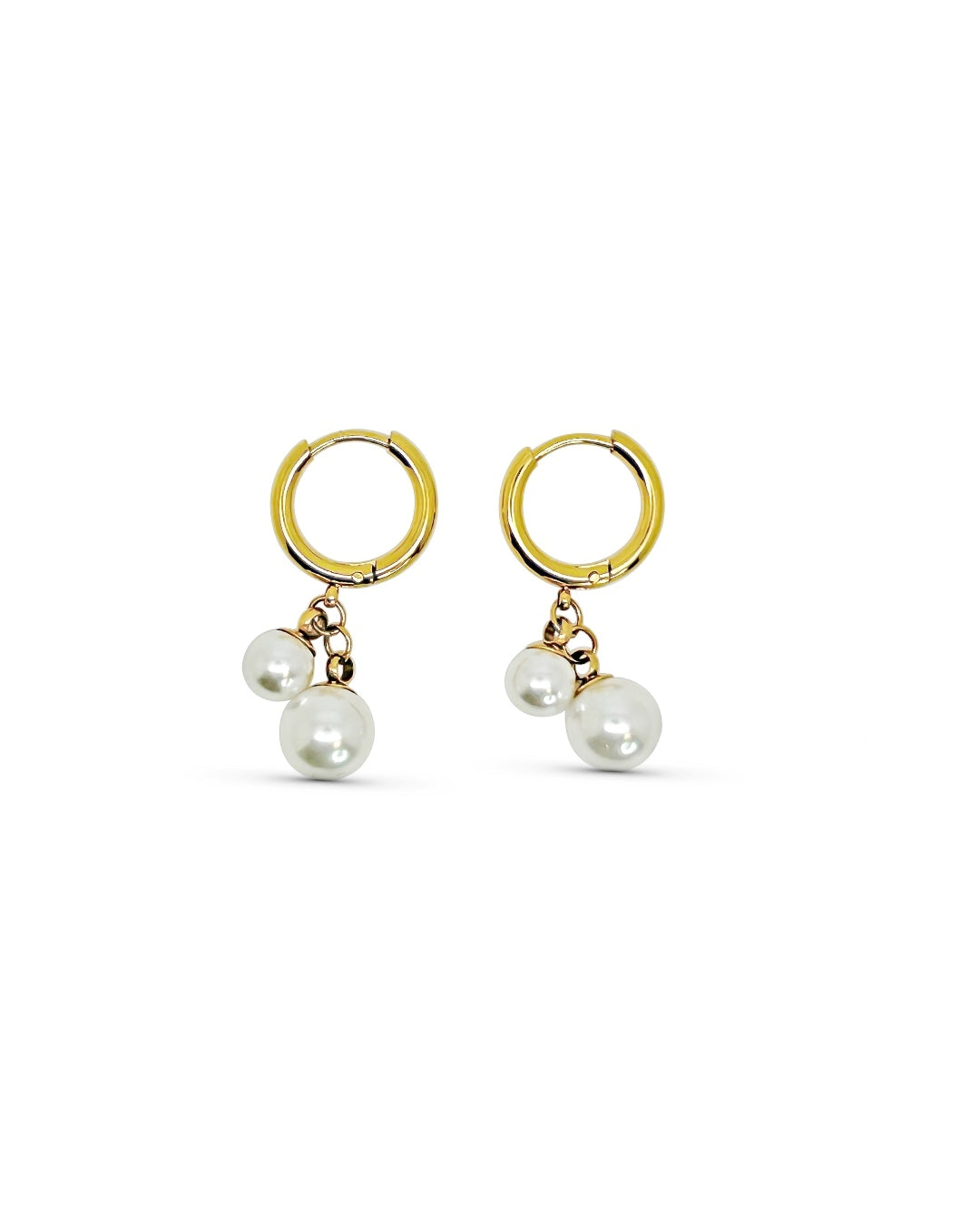 Steel Multi Pearl Charm Earrings | Melodie