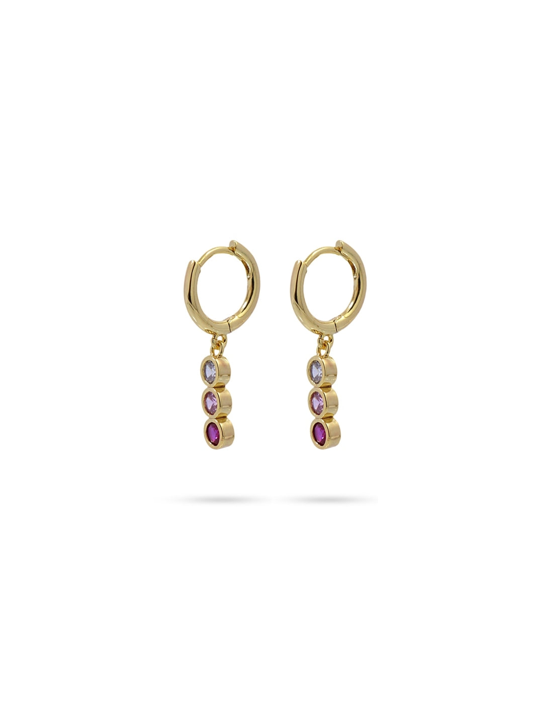 Steel Multi Stone Drop Charm Earrings | Anartxy