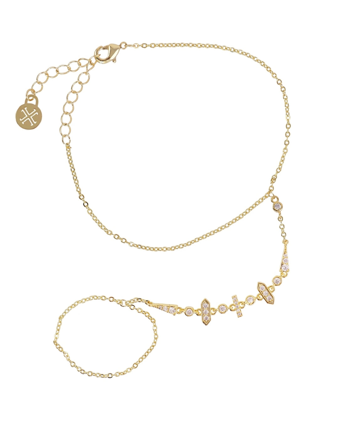 Steel Multi Stone Hand Chain Bracelet | Anartxy