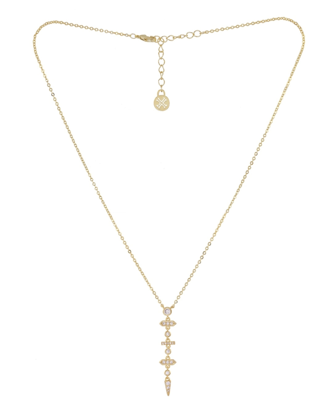Steel Multi Stone Lariat Necklace | Anartxy