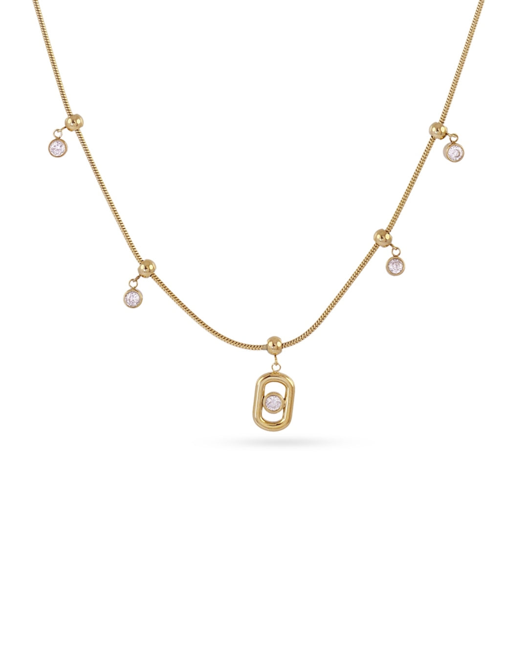 Steel Multi Stone Necklace | Anartxy