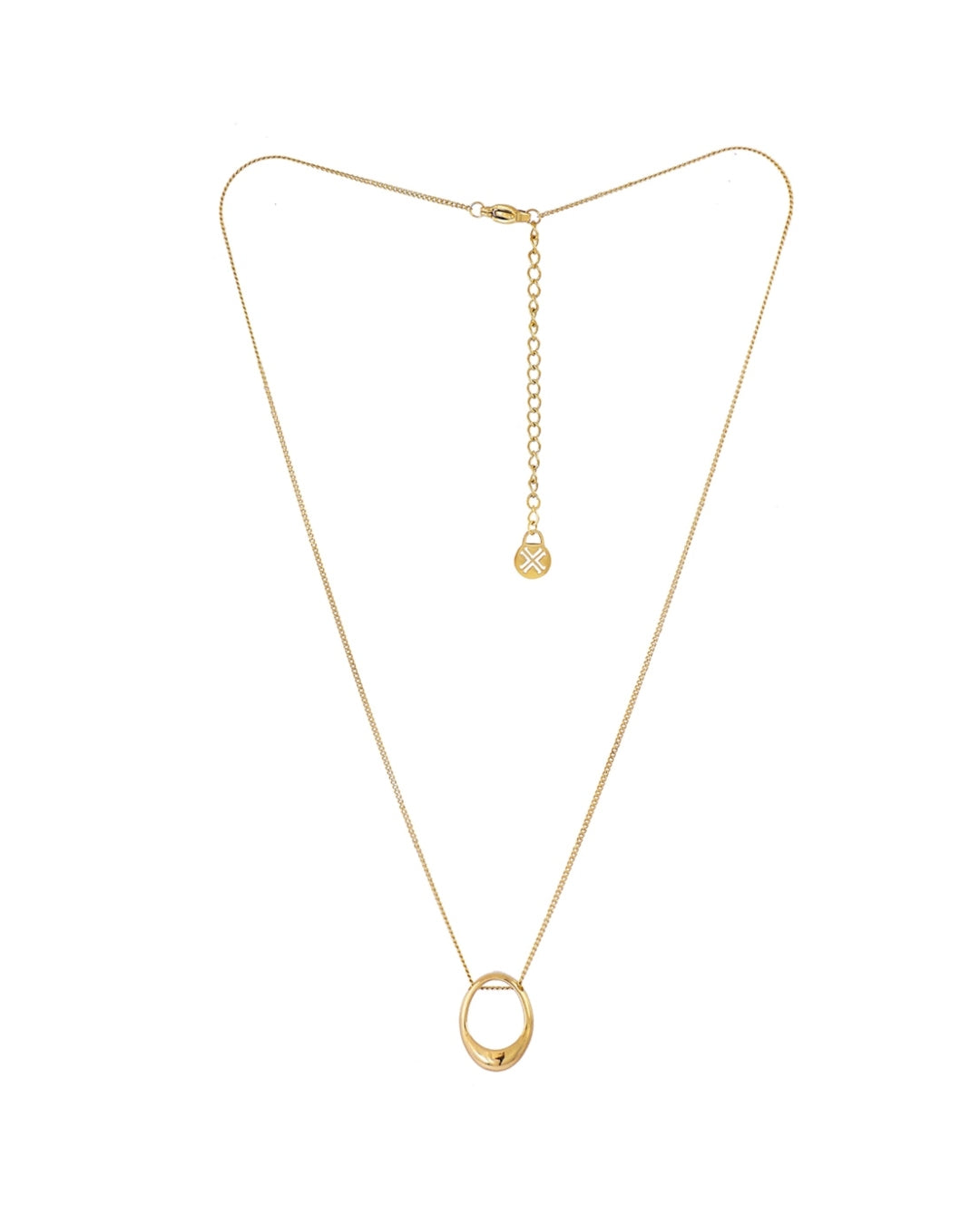 Steel Oval Cut-Out Pendant Necklace | Anartxy