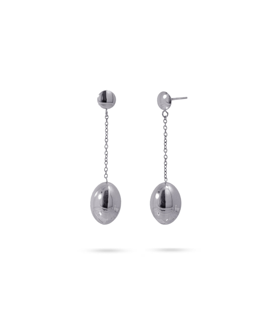 Steel Oval Dangle Earrings | Anartxy