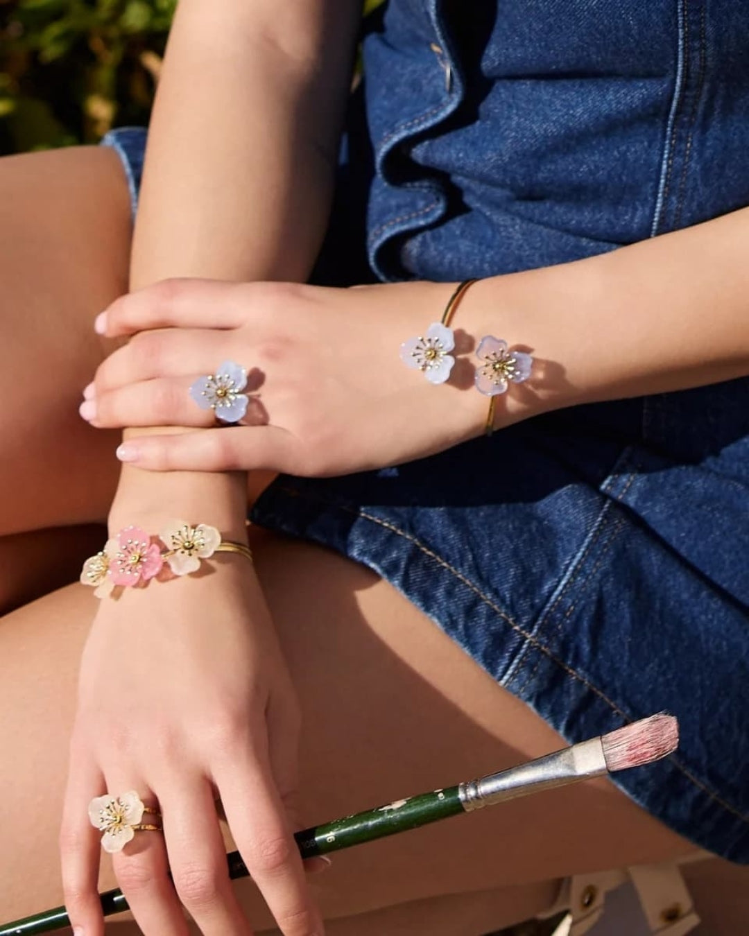 Steel Pastel Flower Ring | Anartxy
