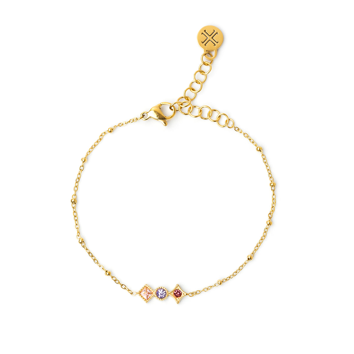 Steel Pastel Stone Detail Bracelet | Anartxy