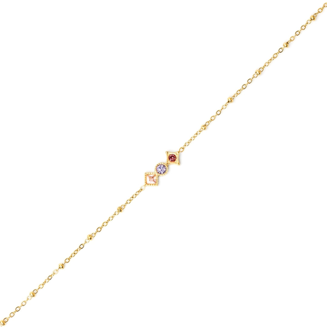Steel Pastel Stone Detail Bracelet | Anartxy