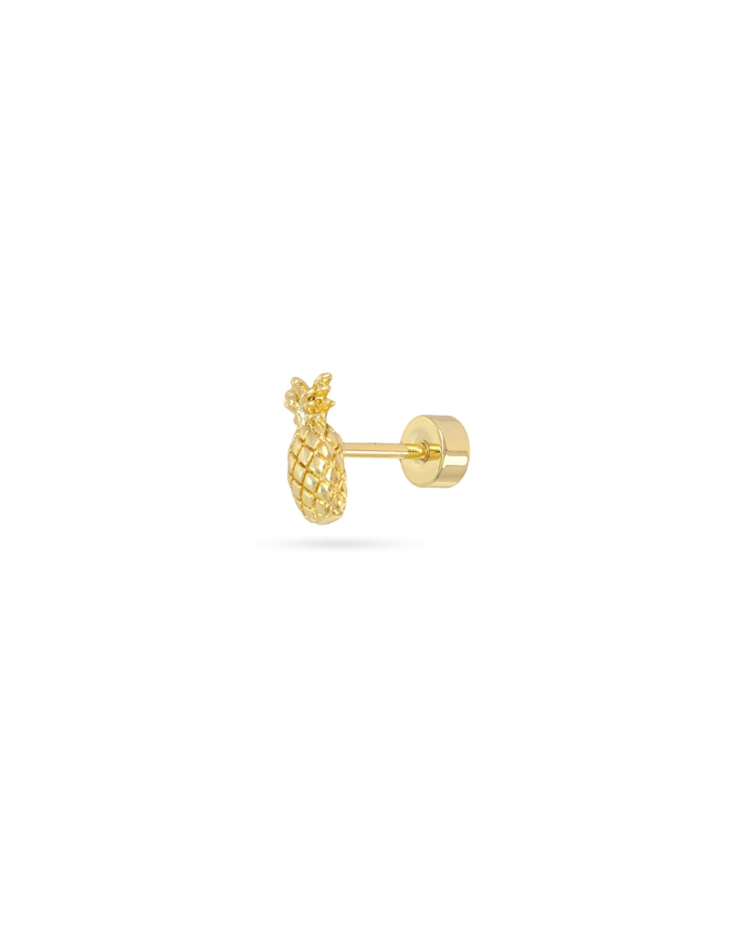 Steel Pineapple Flat Back Single Stud Earring | Anartxy
