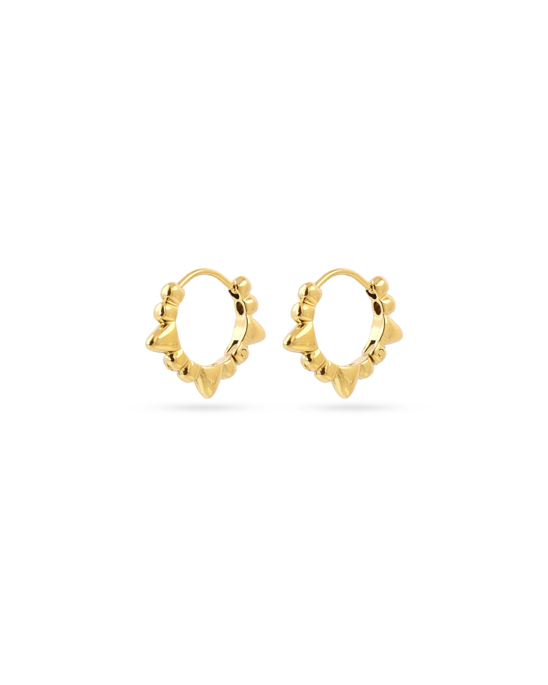 Steel Pointed Edge Huggie Hoop Earrings | Anartxy