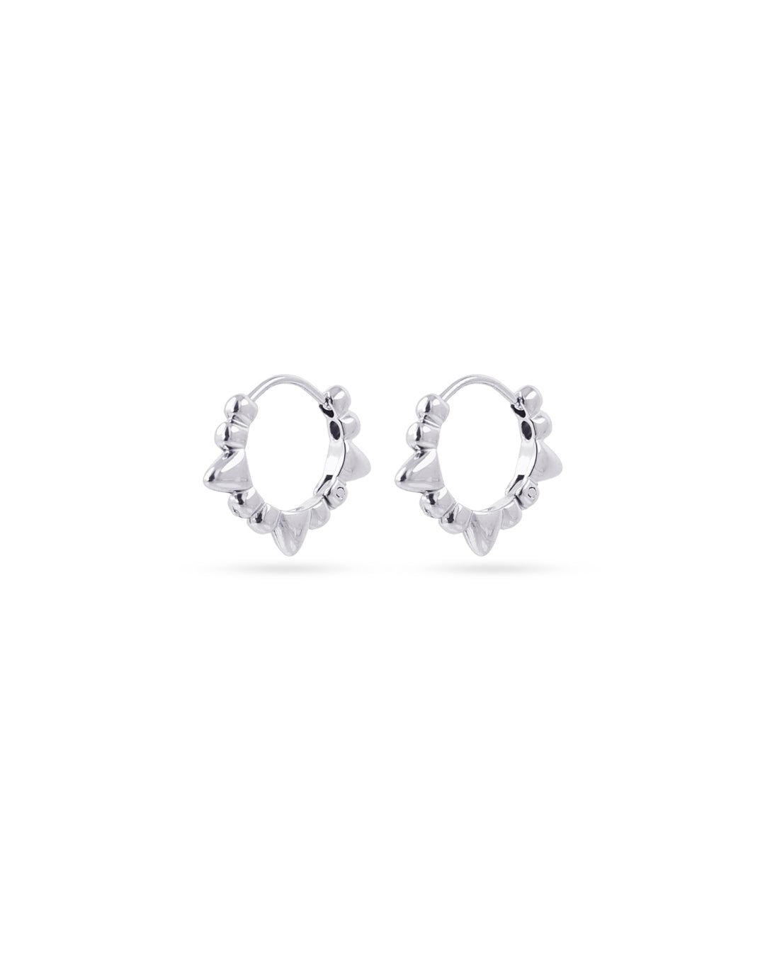 Steel Pointed Edge Huggie Hoop Earrings | Anartxy