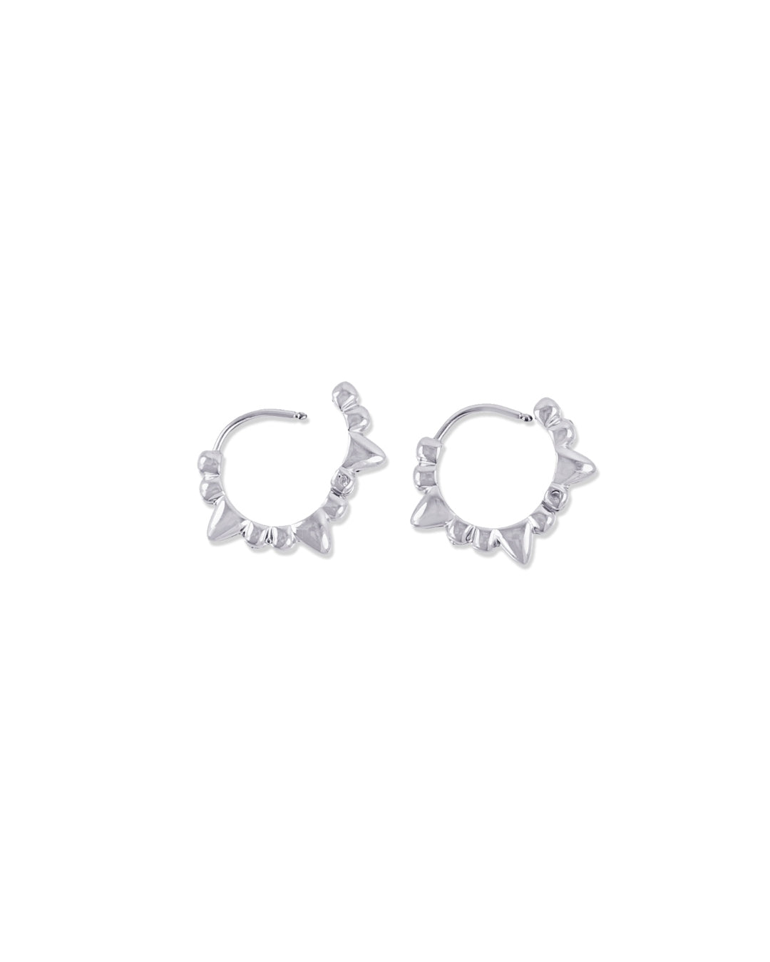 Steel Pointed Edge Huggie Hoop Earrings | Anartxy