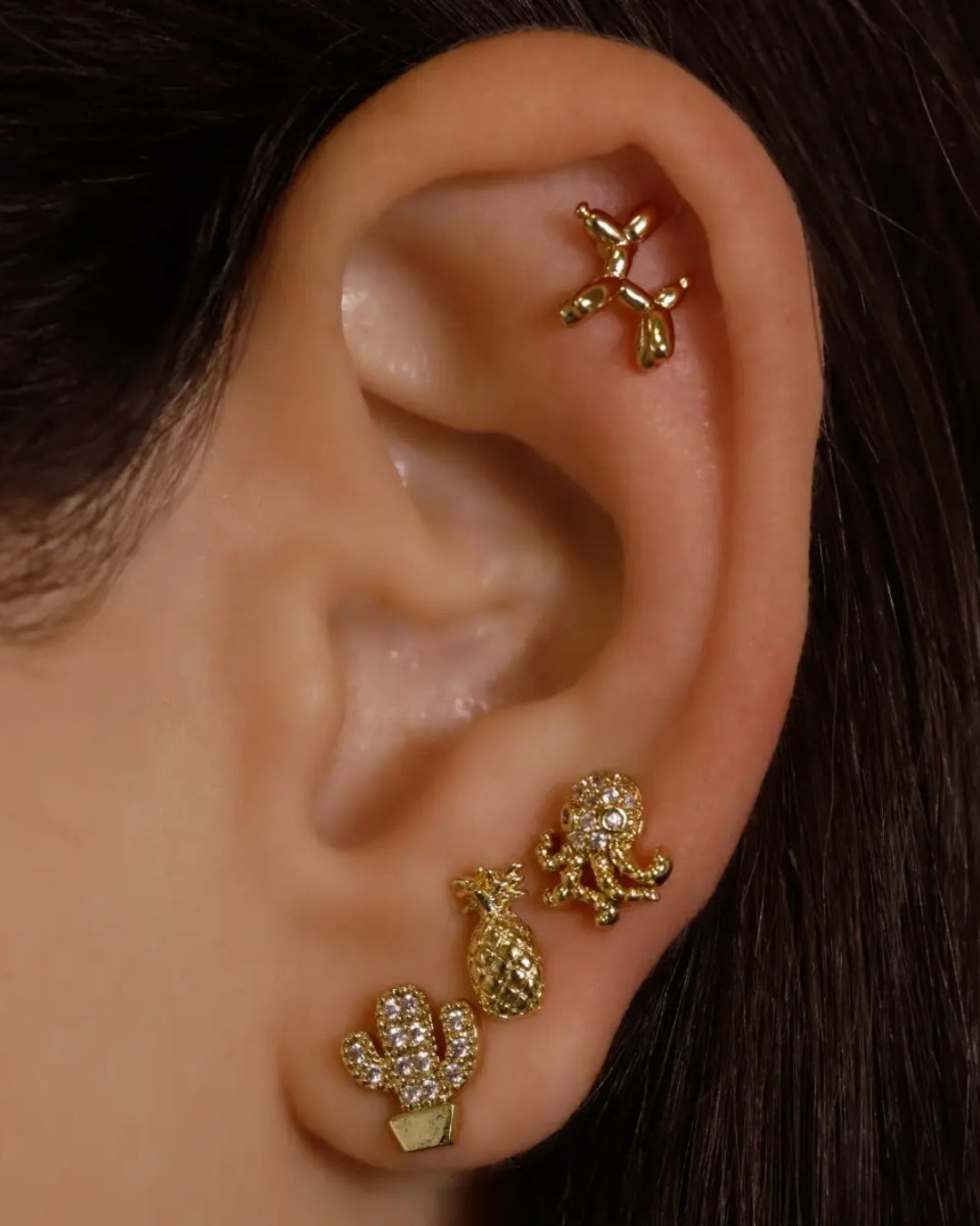 Steel Poodle Flat Back Single Stud Earring | Anartxy