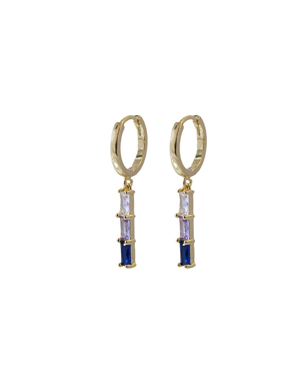 Steel Rectangle Drop Charm Earrings | Anartxy