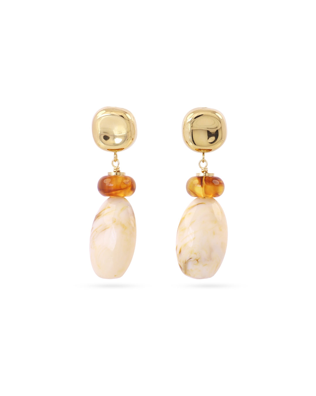 Steel Resin Bead Drop Earrings | Anartxy